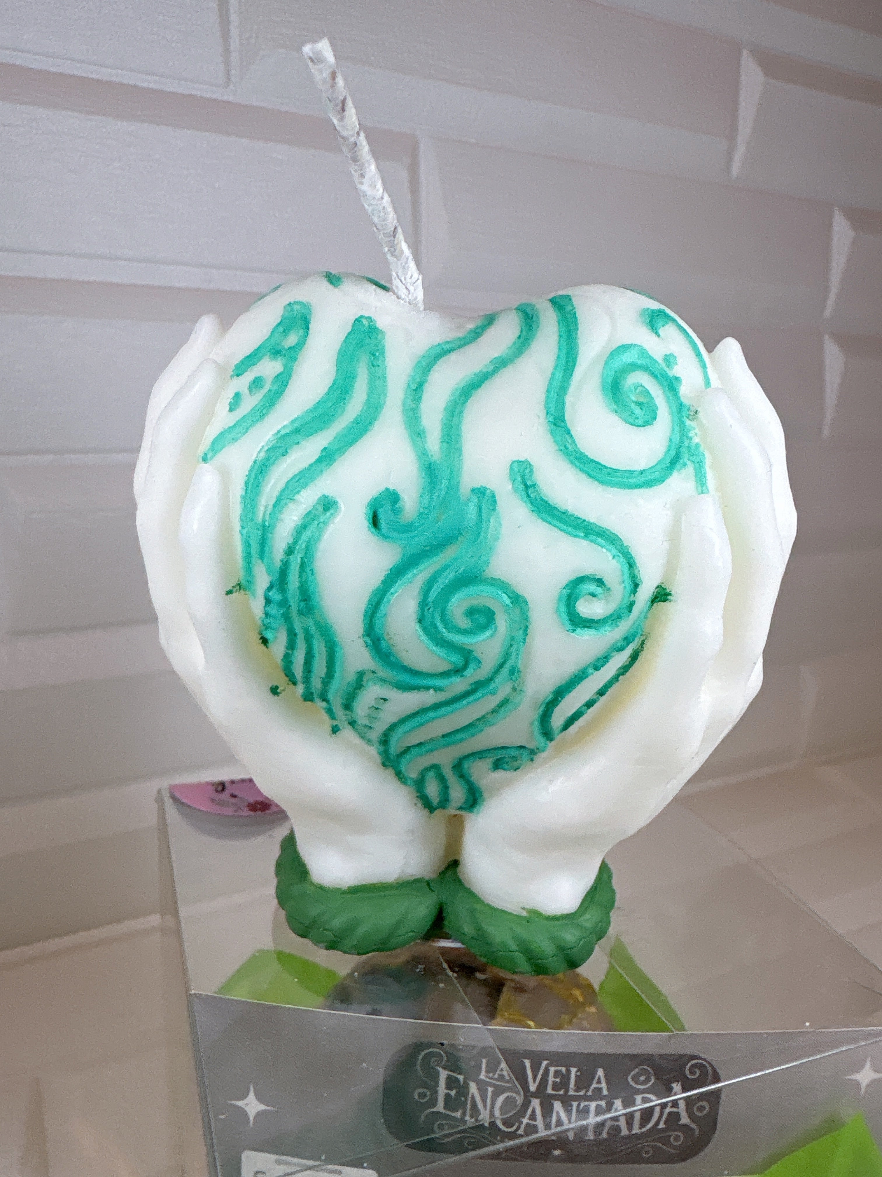 Velita Manos con Corazón – Pintada a Mano