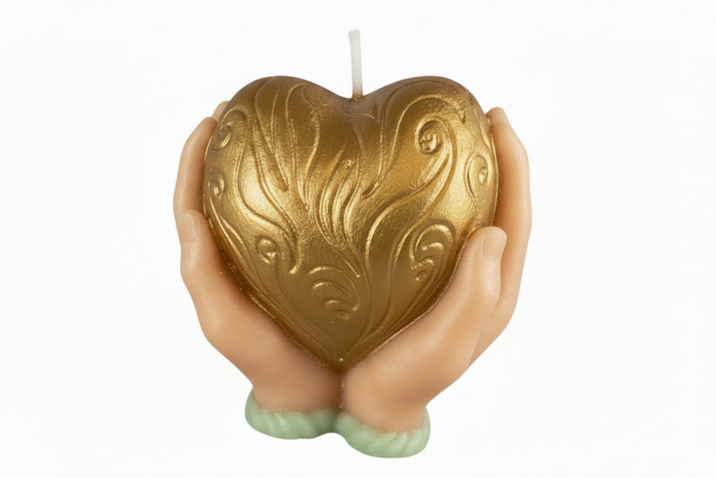 Velita Manos con Corazón – Pintada a Mano