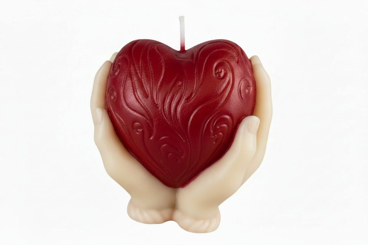 Velita Manos con Corazón – Pintada a Mano