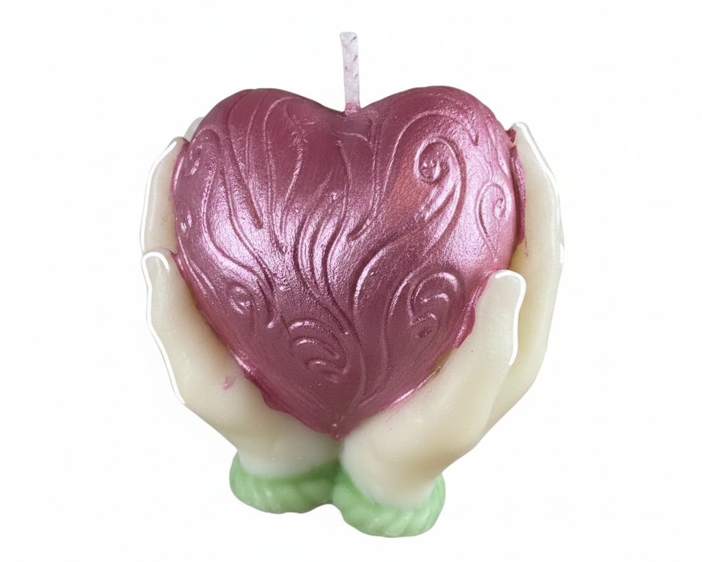 Velita Manos con Corazón – Pintada a Mano