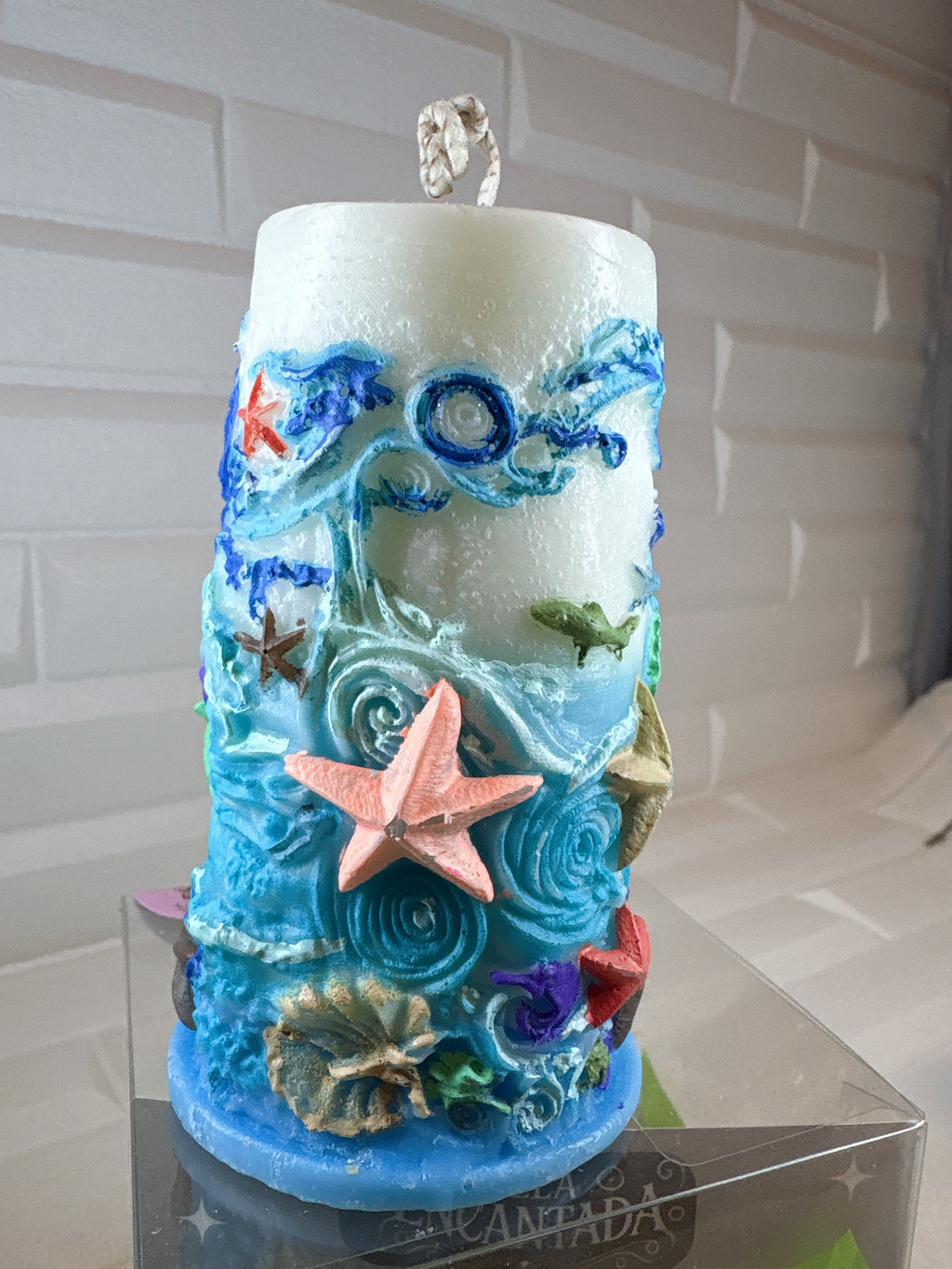 Cirio de Fondo Marino — Pintado a Mano