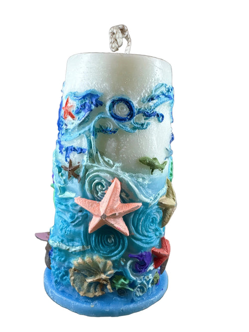 Cirio de Fondo Marino — Pintado a Mano