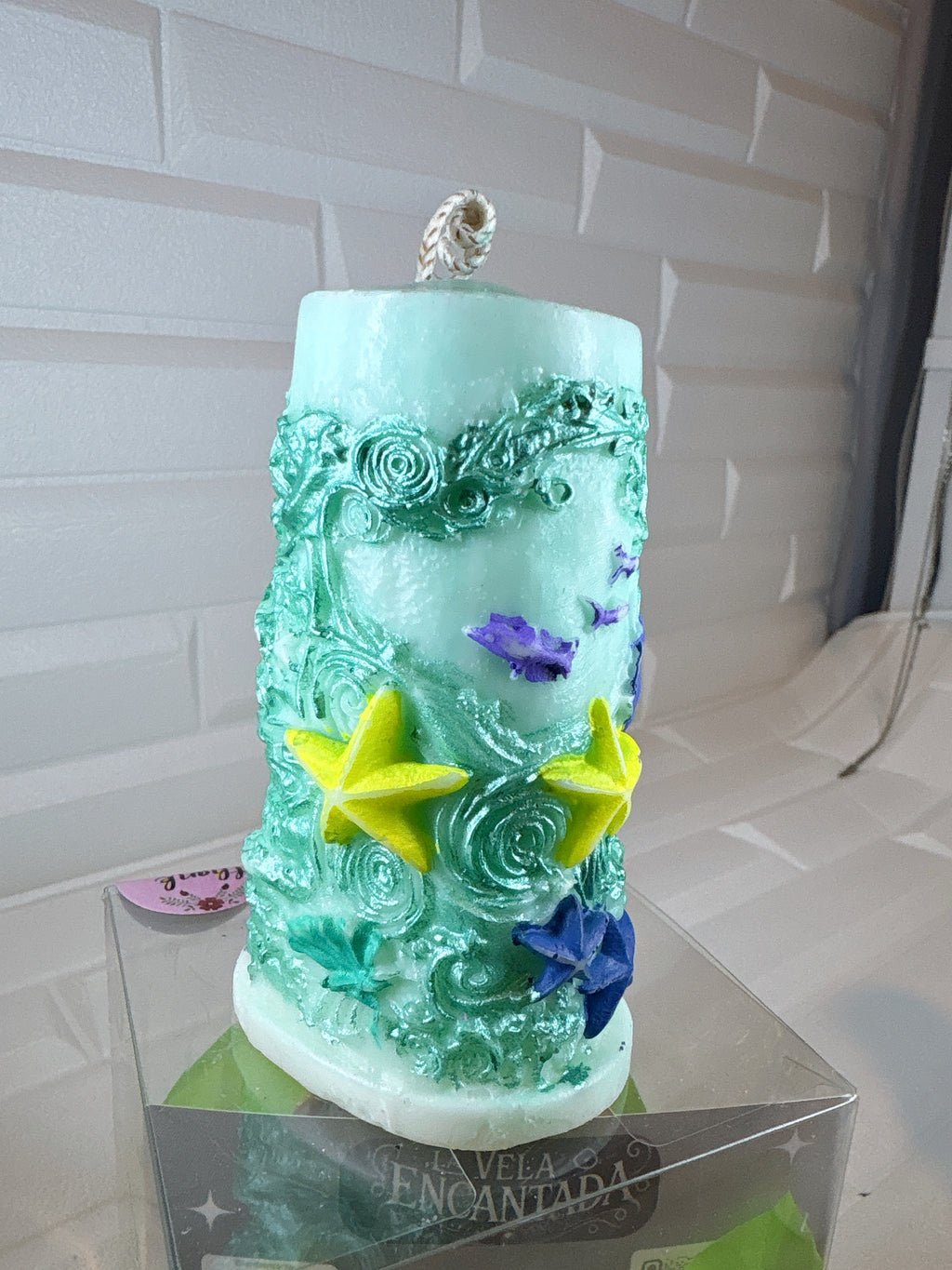 Cirio de Fondo Marino — Pintado a Mano