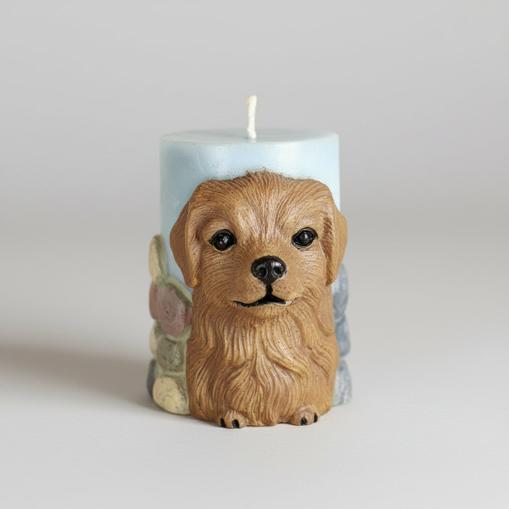 Vela Cirio Perrito Artesanal — Pintada a Mano