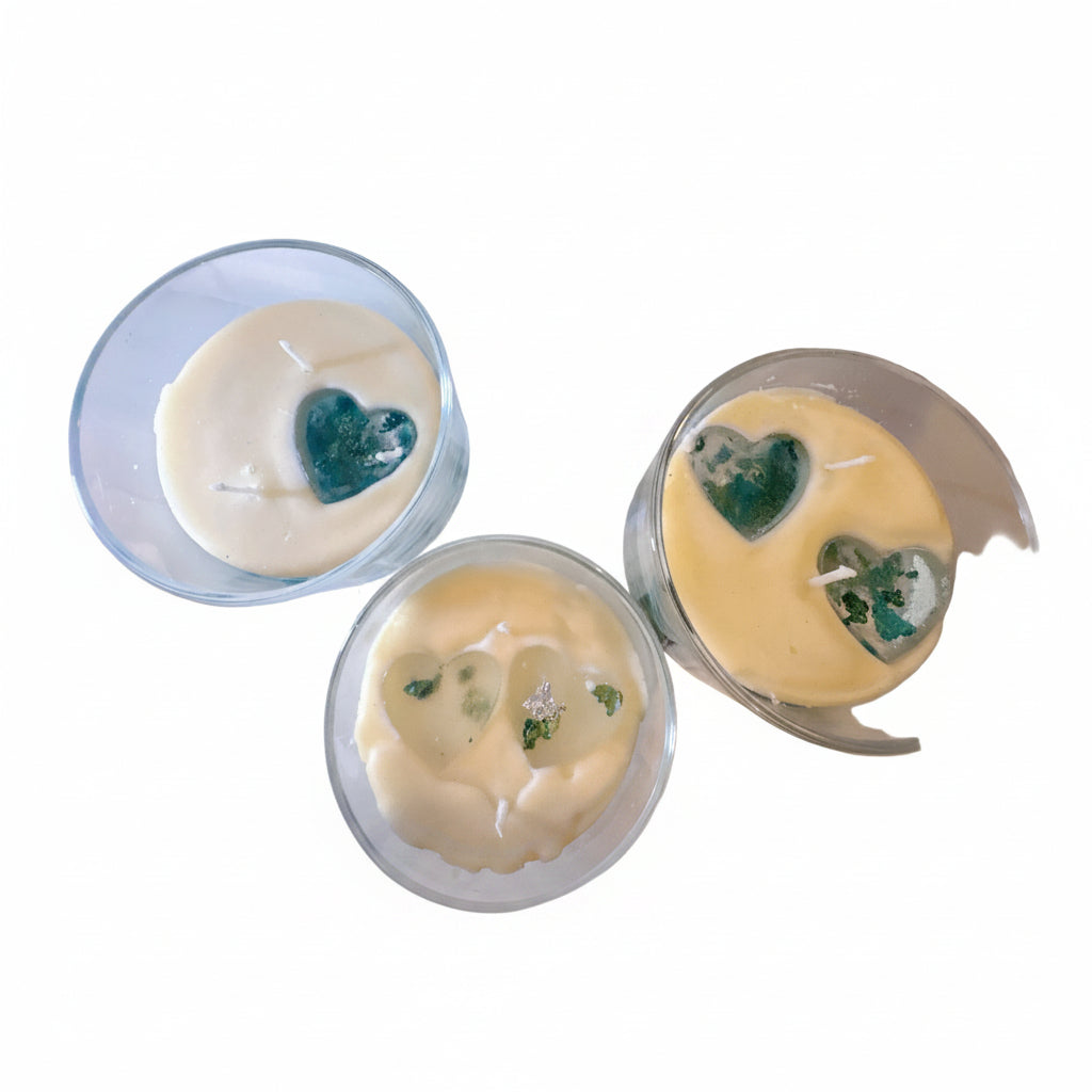 Velitas en Vasito de Cristal — Cera de Soya y Gel